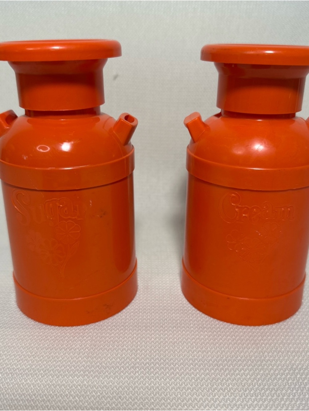 Bright Orange Sugar & Cream Kitchen Canister Set